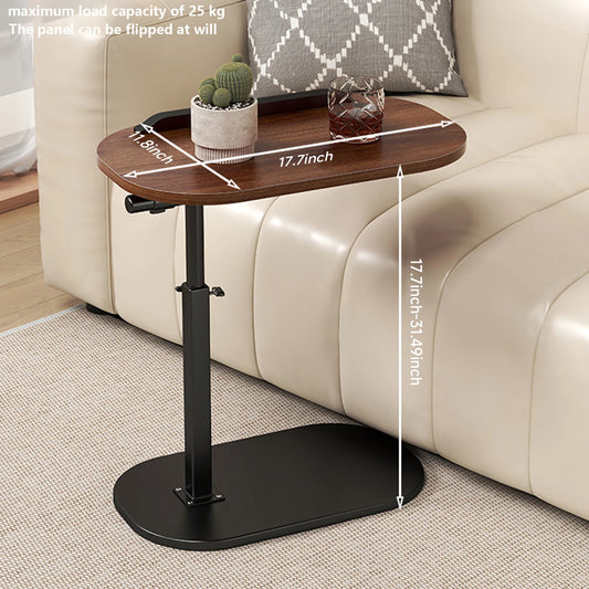 C-shaped Side Table Coffee Table Waterproof Living Room Sofa Table Height Adjustable And Flip-over Panel Load Capacity of 25kg