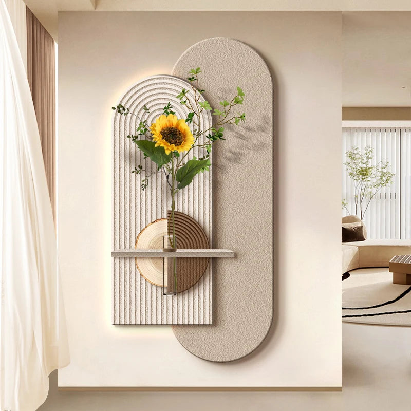 Entrance LED Wall Lamp Decoration Vase Stereoscopic Green Plant Corridor Hallway Modern Hanging Painting Living Room Mural Light