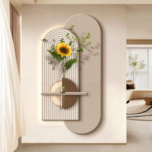 Entrance LED Wall Lamp Decoration Vase Stereoscopic Green Plant Corridor Hallway Modern Hanging Painting Living Room Mural Light