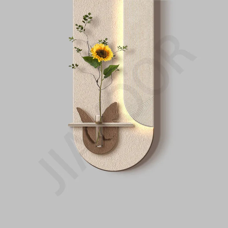 Entrance LED Wall Lamp Decoration Vase Stereoscopic Green Plant Corridor Hallway Modern Hanging Painting Living Room Mural Light